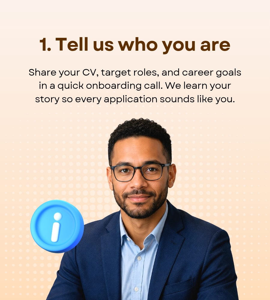 Step 1 – Tell us who you are