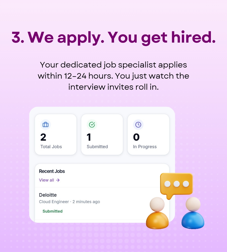 Step 3 – We apply, you get hired